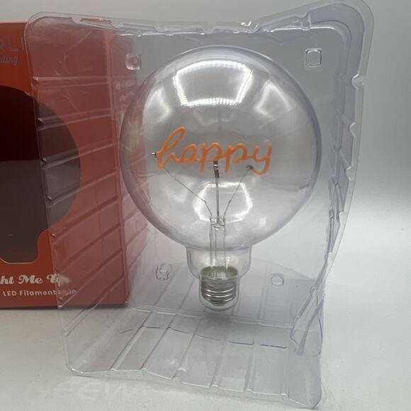 Wonderlit Jumbo LED Filament Bulb Happy Vintage Edison Orange 5 x 7" - Picture 2 of 7